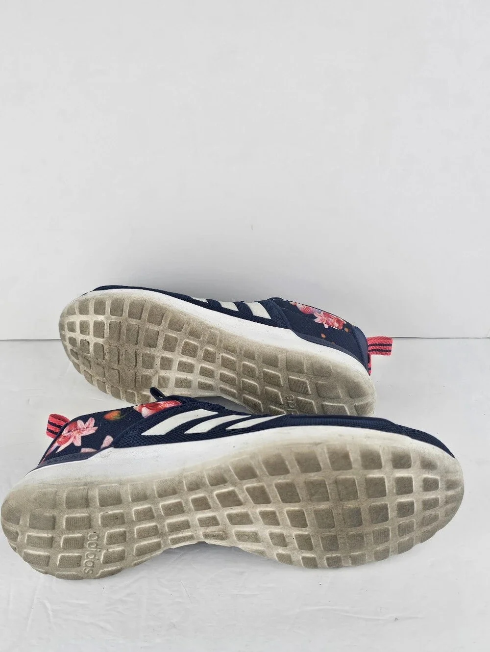 Adidas Cloudfoam Lite Racer Blue & Floral 8.5 Workout Running Gym Casual GUC - Picture 6 of 8